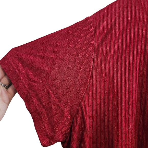 3X Red short sleeve Reference point short sleeve shirt blouse - Picture 5 of 5